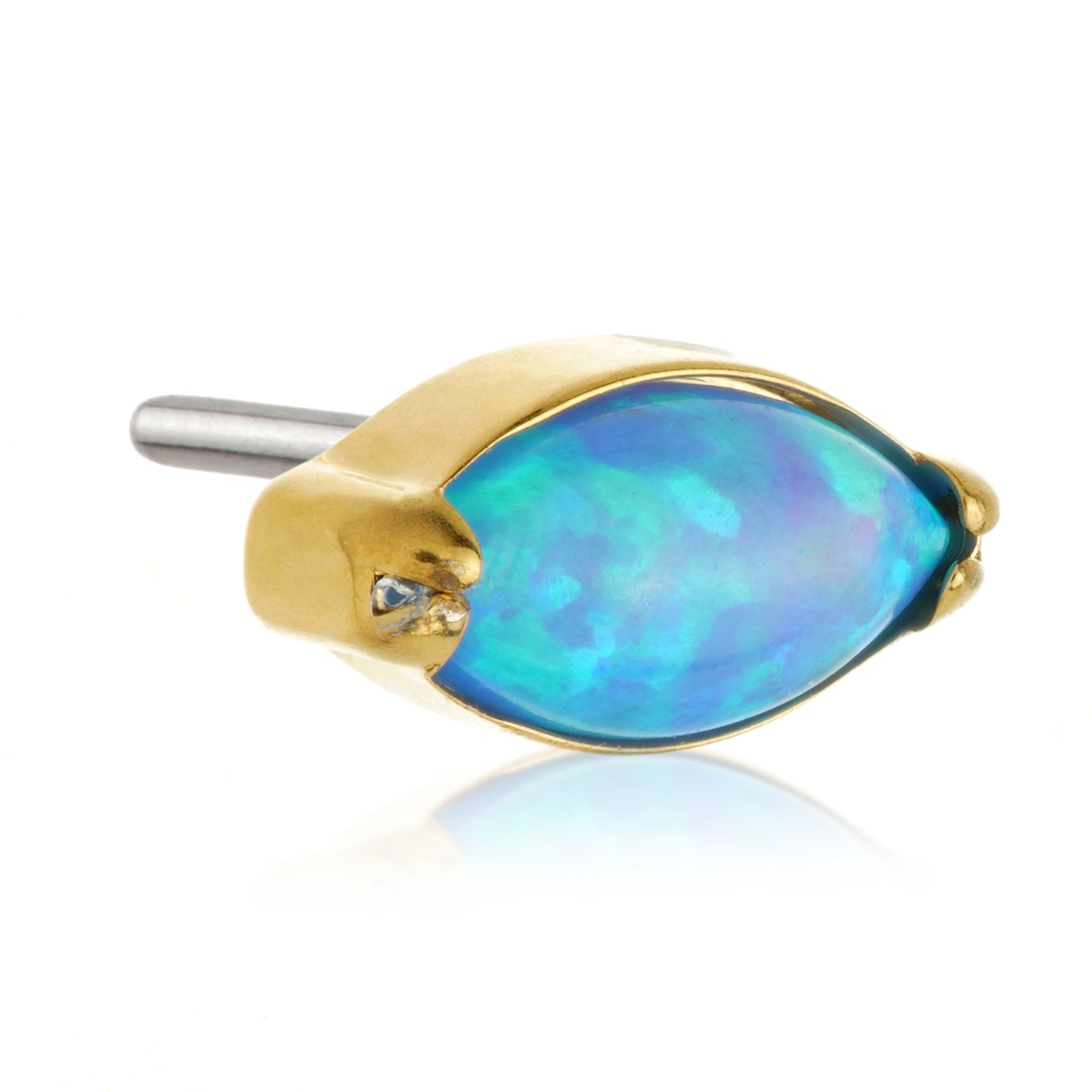 Zircon Gold Titanium Threadless Opal Marquise Attachment