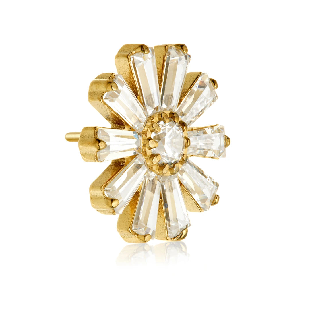 Gold PVD Ti Threadless Jewelled Sunflower Attachment