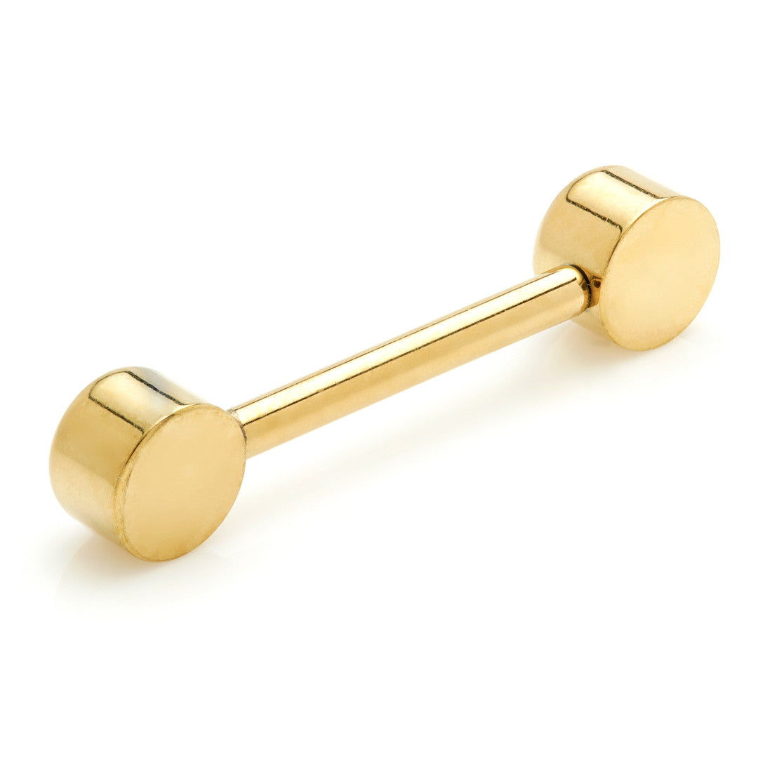 Zircon Gold Ti Threadless Forward Facing Double Opal Disk Barbell