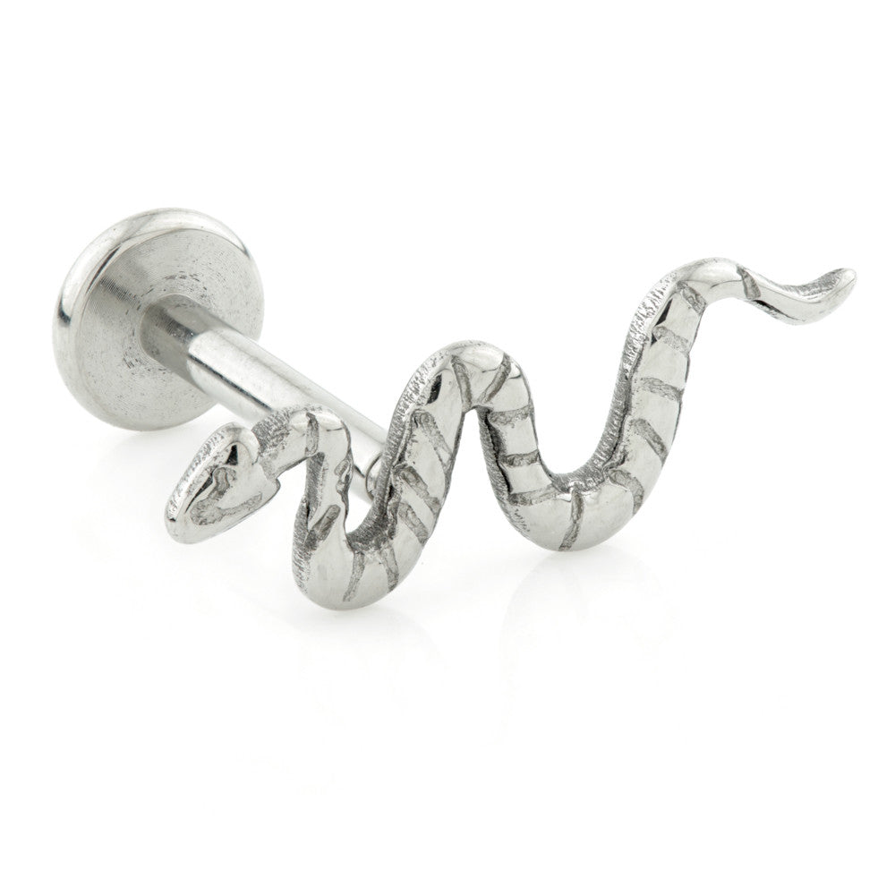 Ti Internal Thread Labret with Snake Top