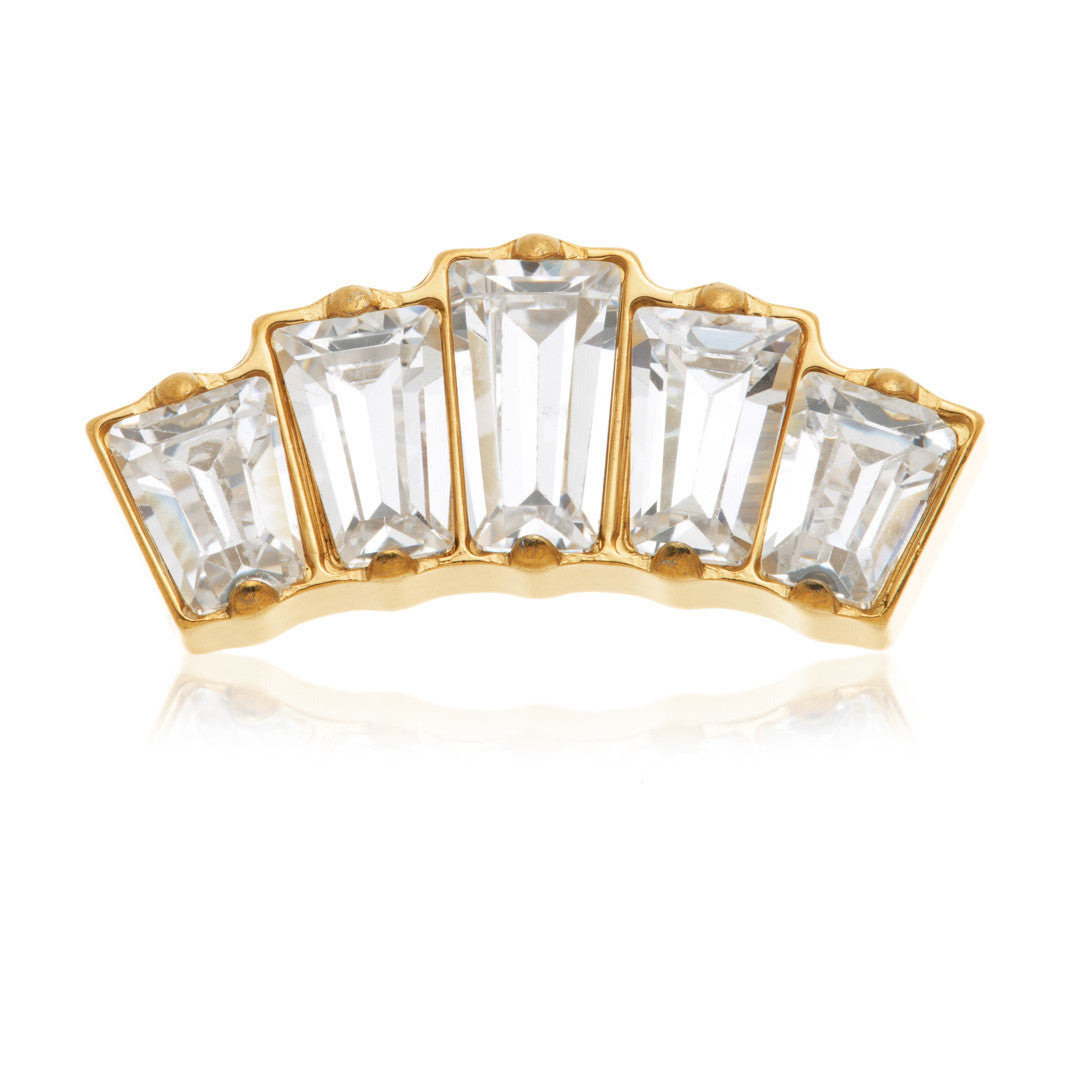 Zircon Gold Ti Internal Baguette Gem Cluster Attachment