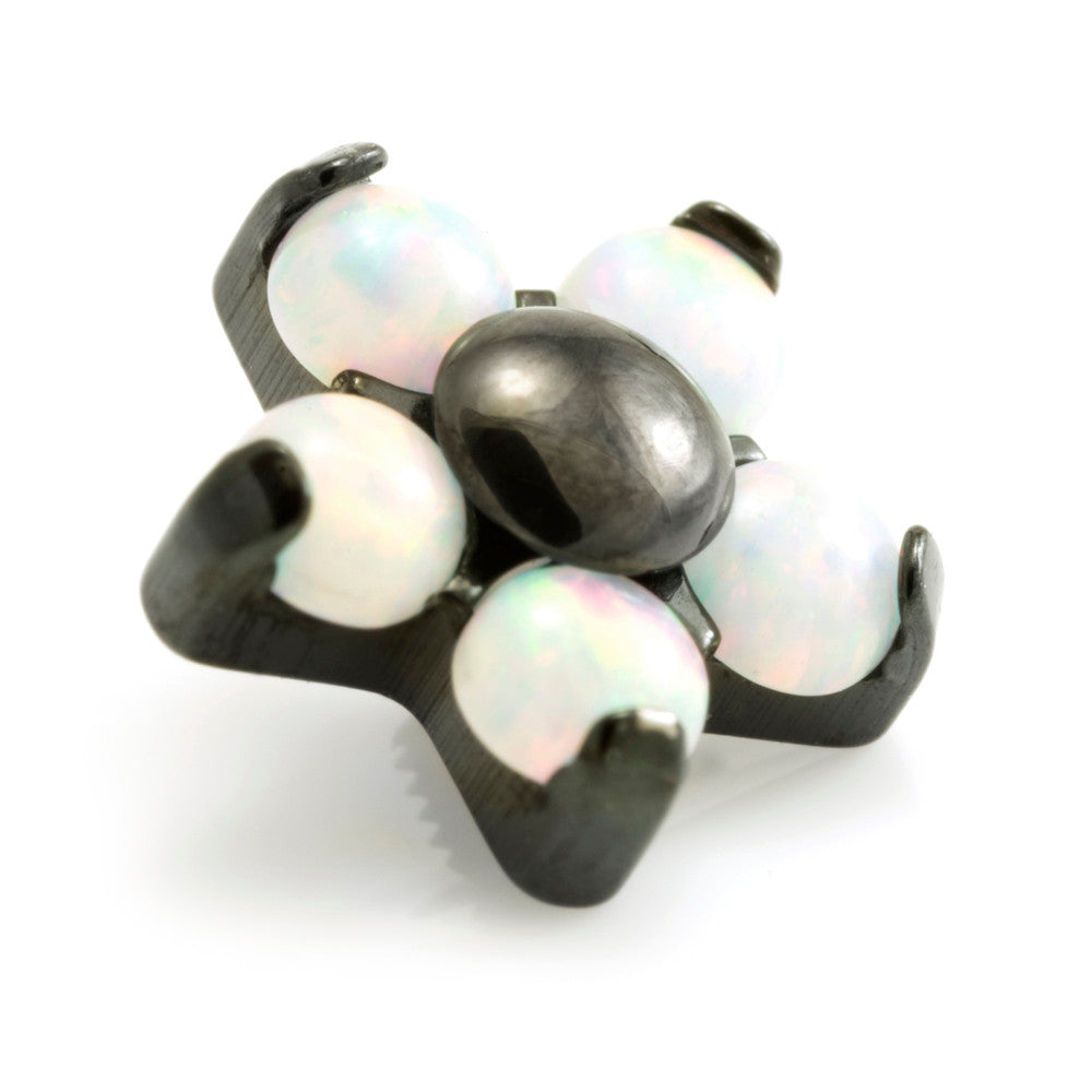 Evil Black Titanium Opal Flower 1.6mm - 5 Petals