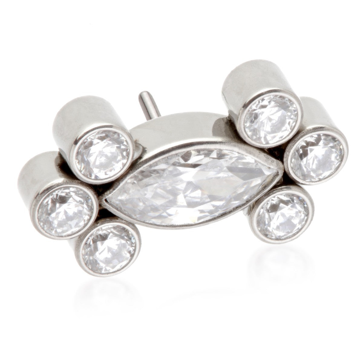 Ti Threadless Single Marquise with Double Tri Beads Attachment