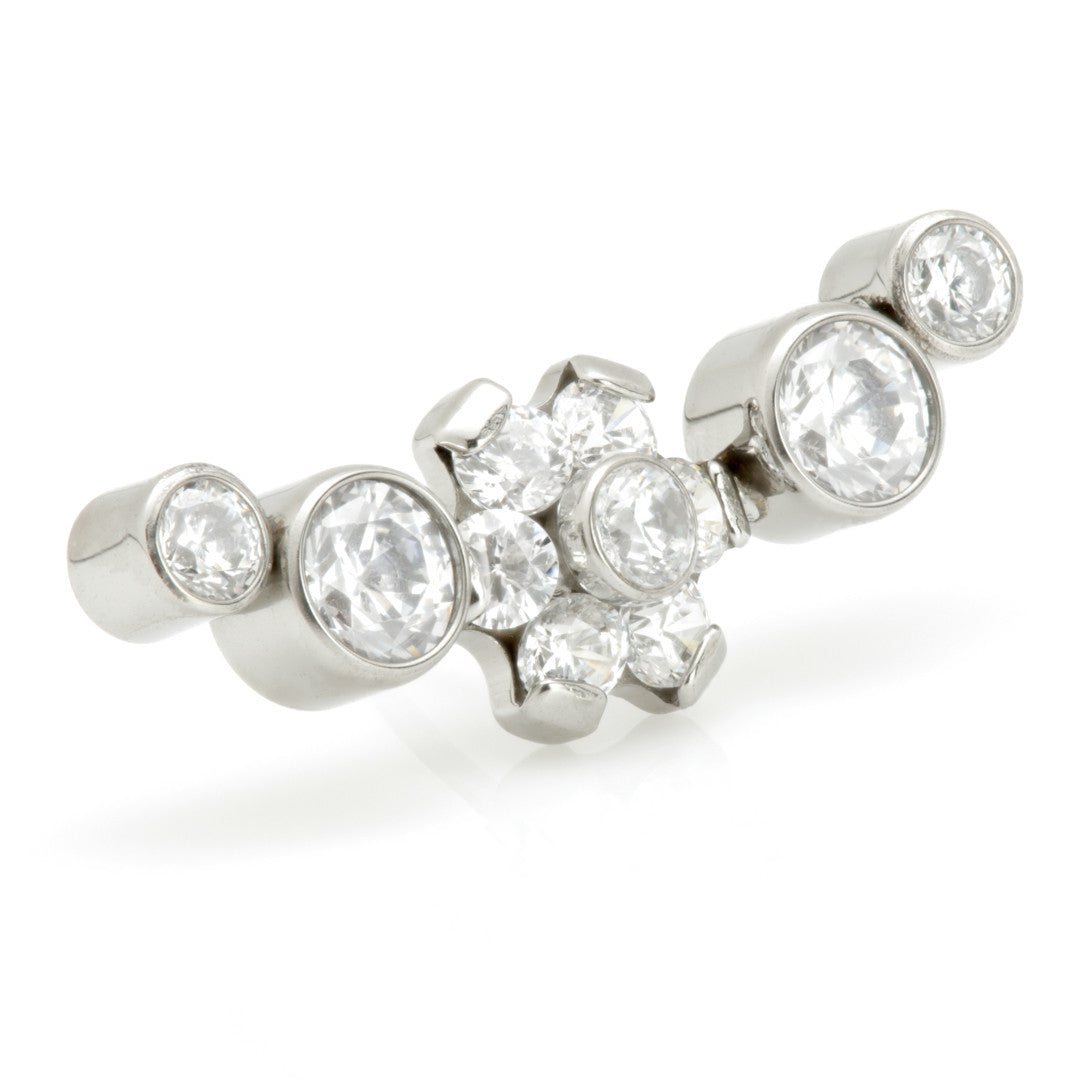 Ti Threadless Bezel Cluster with Flower Center Attachment
