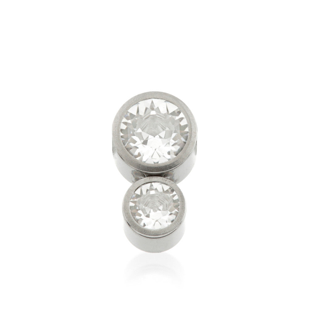 Titanium Double Gem Flat Clip In Disk