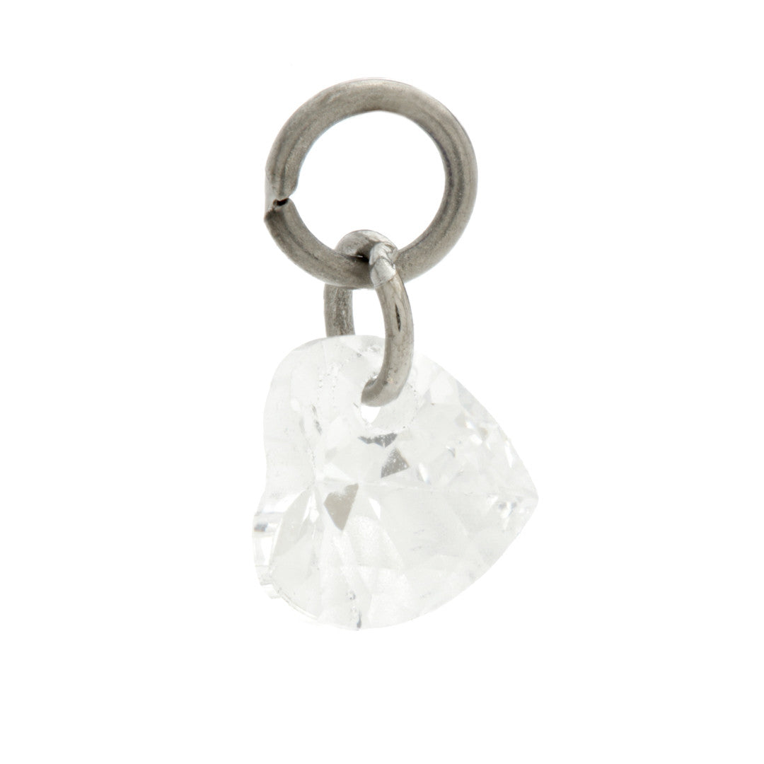 Ti Heart Shaped Gem Charm Attachment