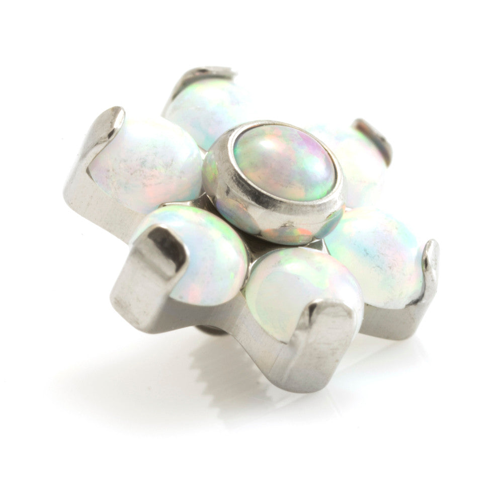 Titanium Opal Flower Dermal Top - 1.6mm