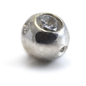 9ct White Gold Jewel Dimp Ball