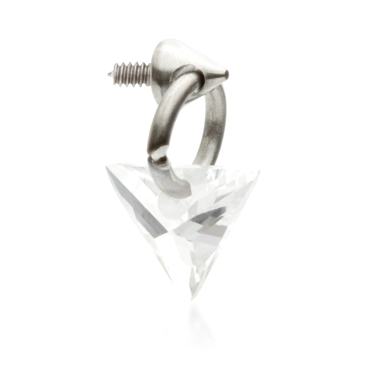 Ti Internal Attachment with Trillion Cut Gem Charm