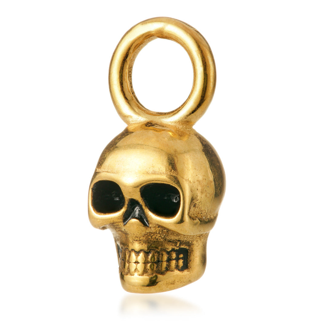 24K Gold Steel Skull Charm for Hinge Segment Ring