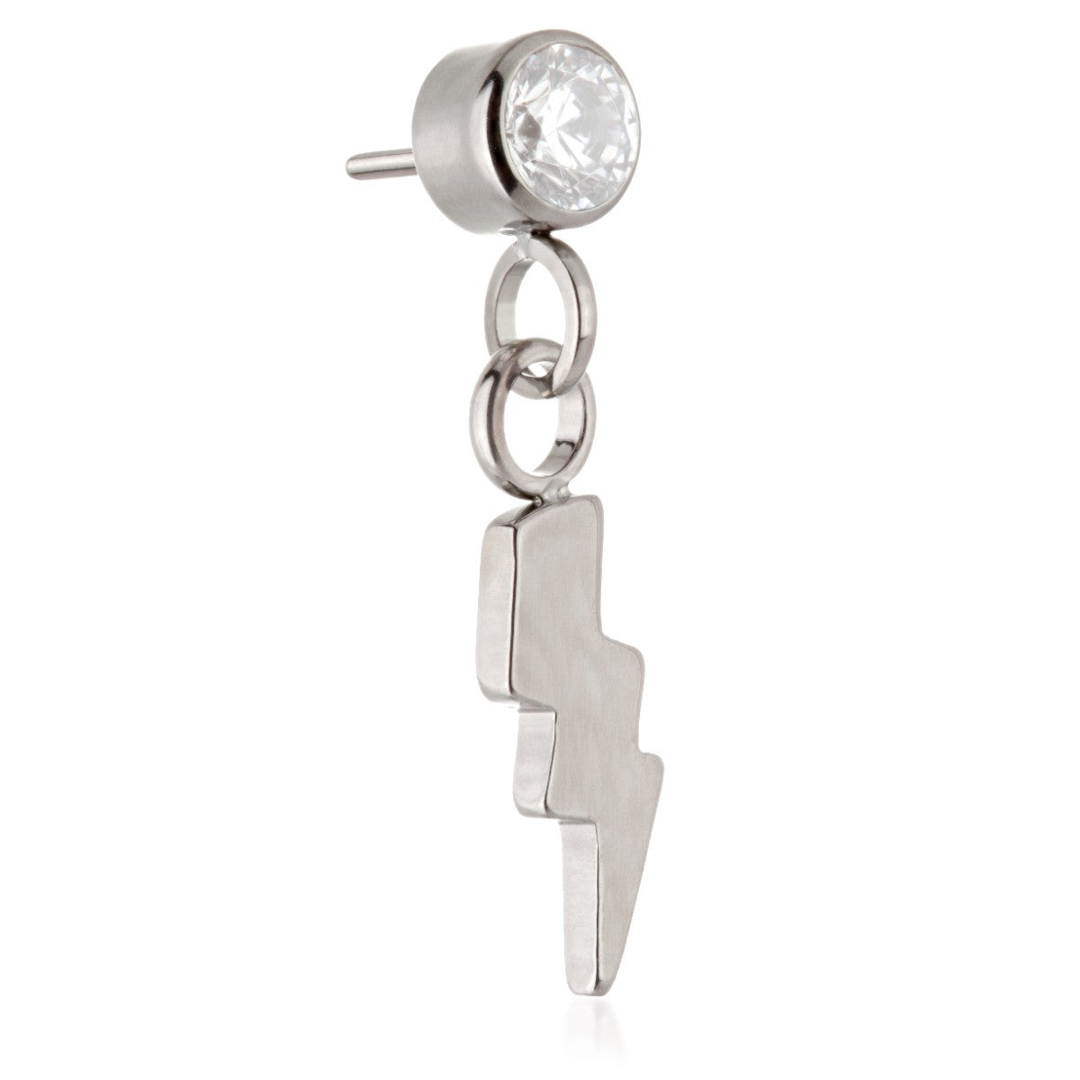 Ti Threadless Jewelled Bezel Attachment with Lightning Bolt Charm