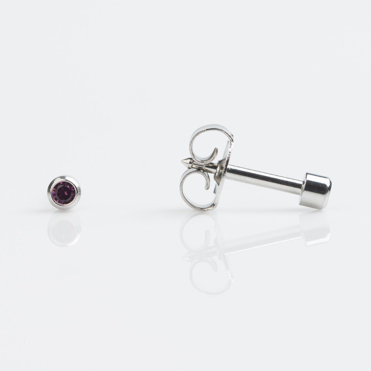 Studex Mini Stainless Bezel February Studs - Pack of 12