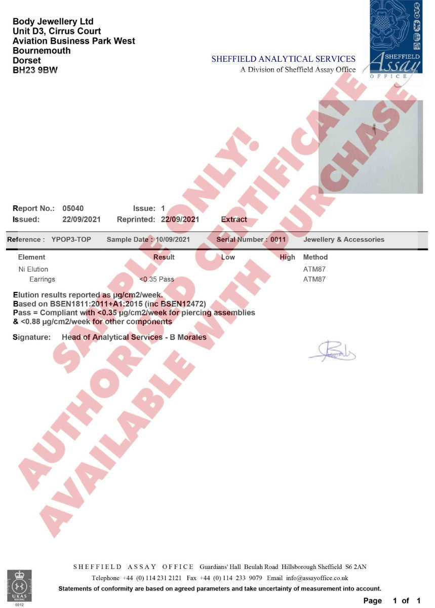 Yellow Gold Ti Threadless Marquise Gem Attachment