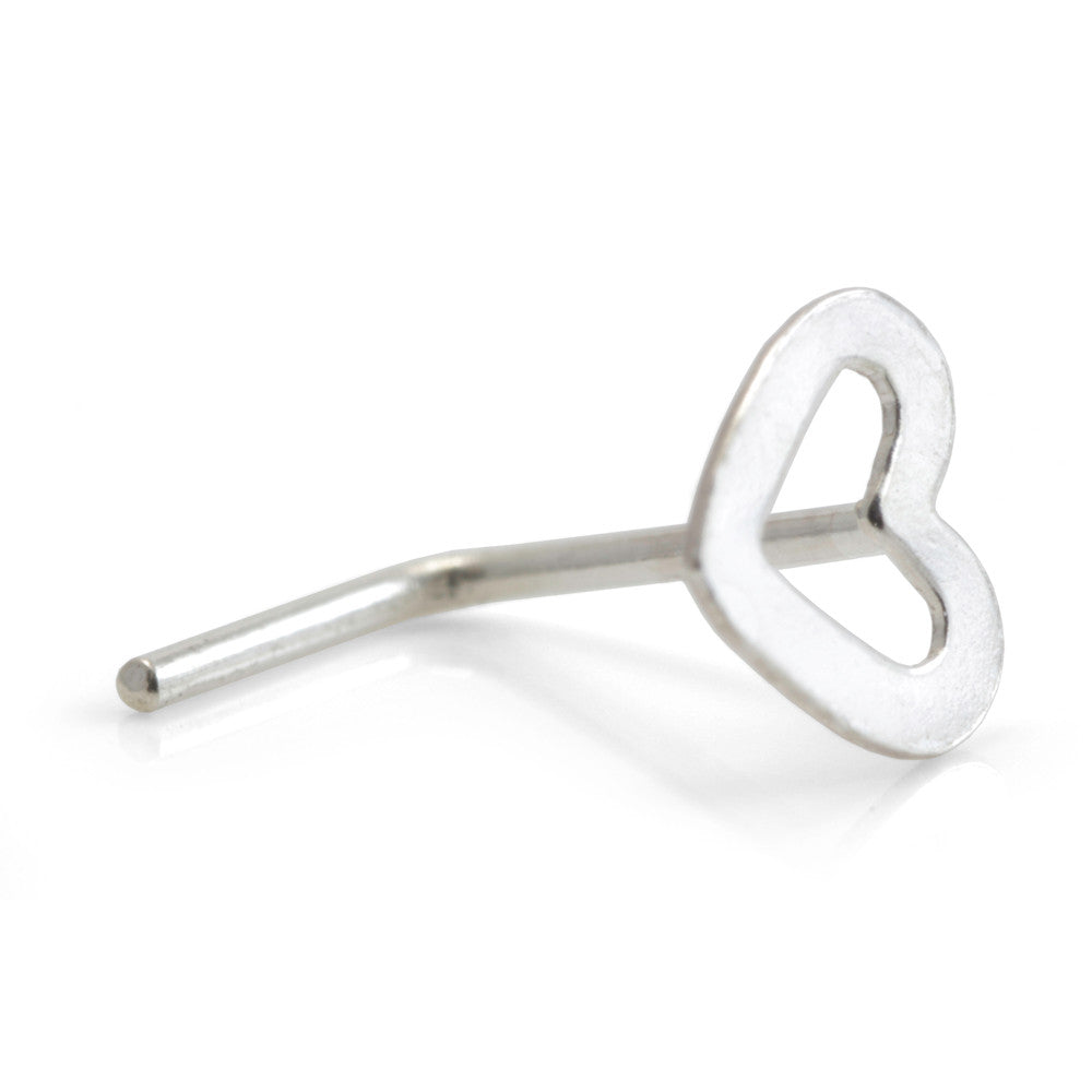 20x Silver Heart Bent Back - in Box