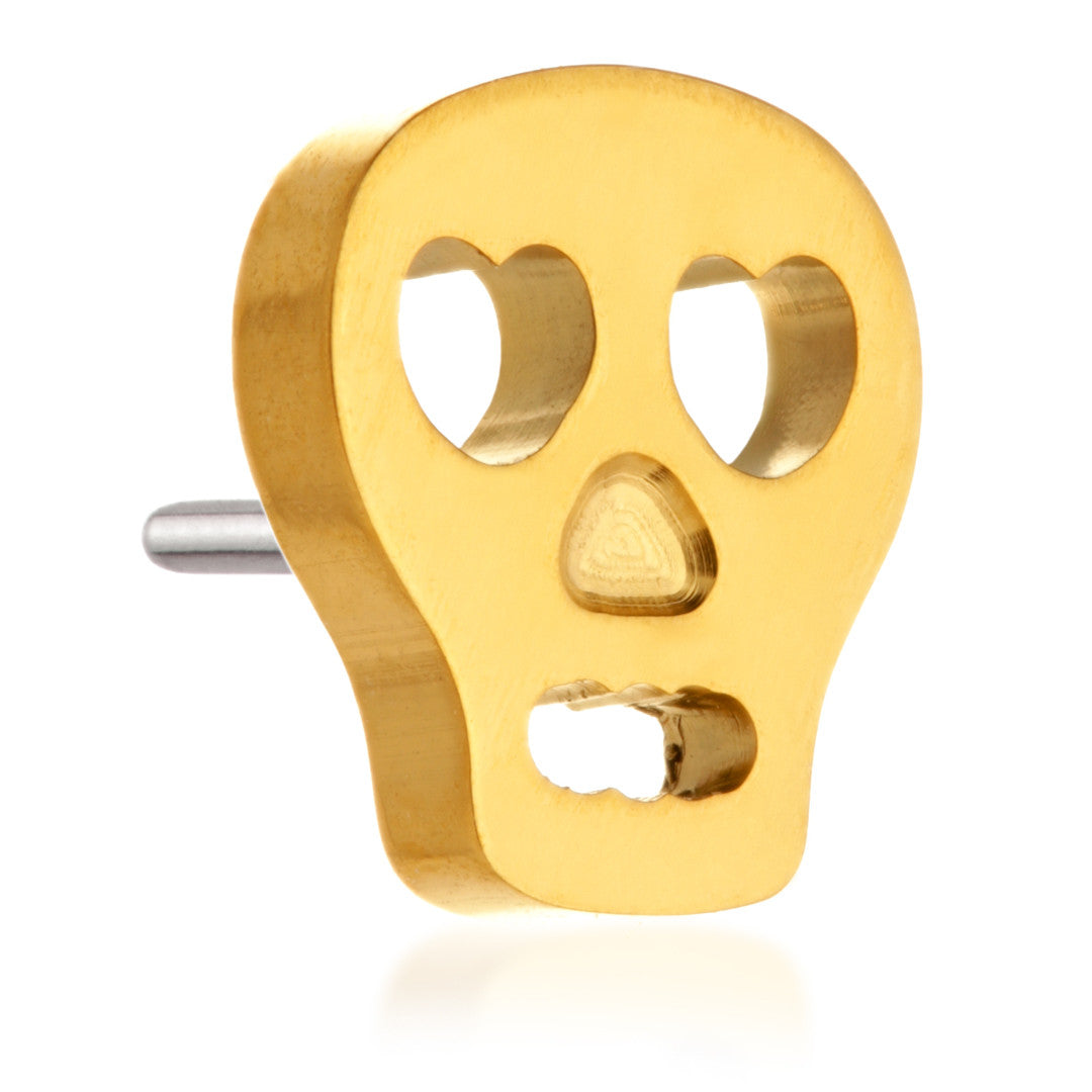 Zircon Gold Ti Threadless Skull Face Attachment