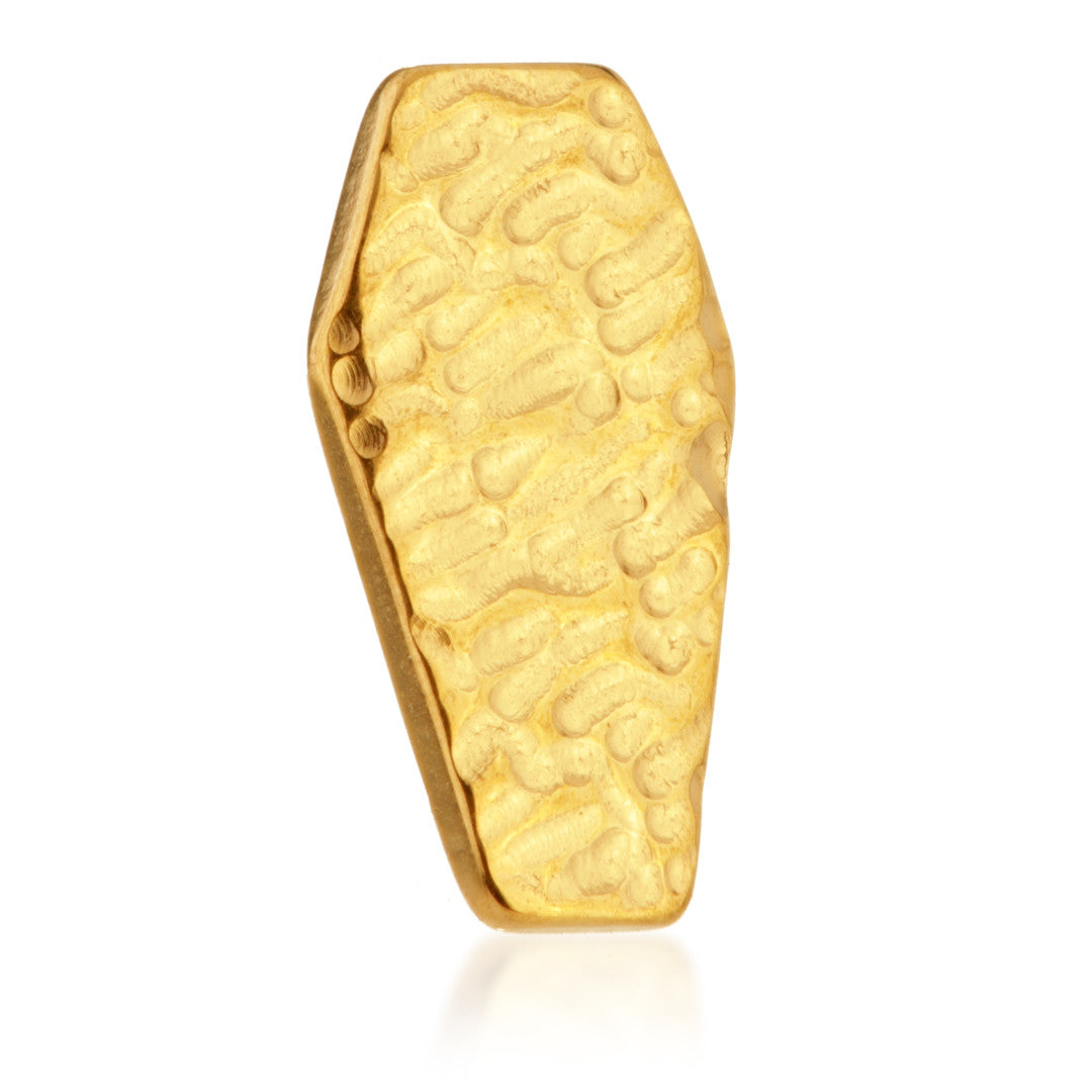 Zircon Gold Ti Threadless Rippled Coffin Attachment