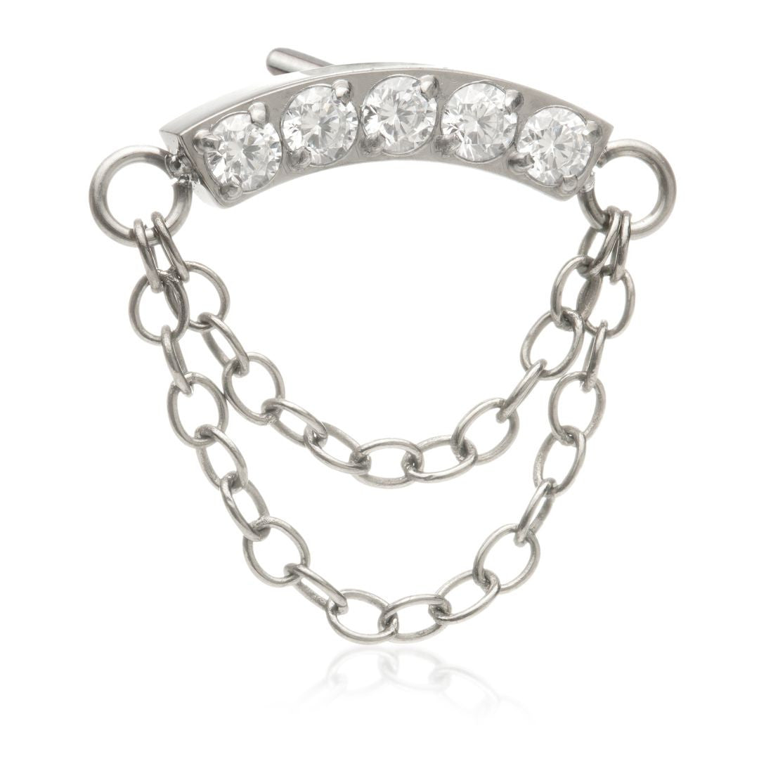 Ti Threadless Double Chain Curved Crescent Attachment