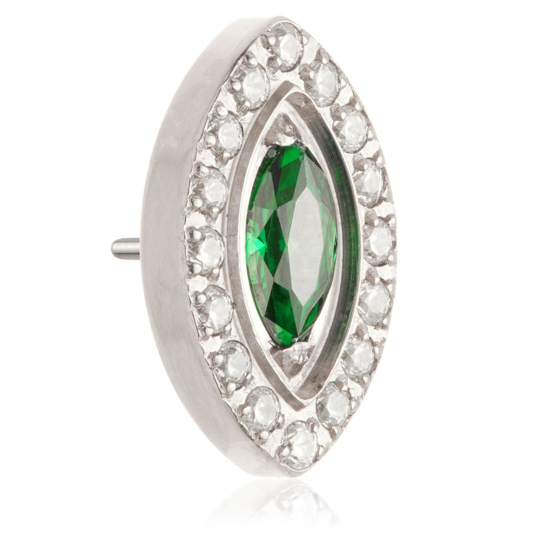 Ti Threadless Gem Surrounded Marquise Attachment