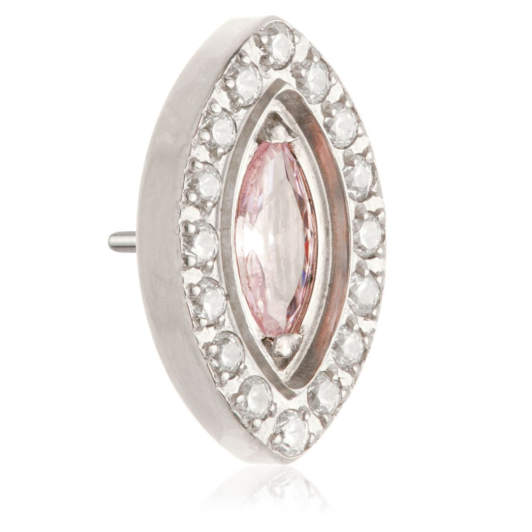 Ti Threadless Gem Surrounded Marquise Attachment