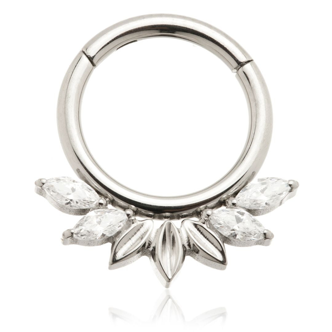Ti Couture Marquise Fan Forward Facing Hinged Ring