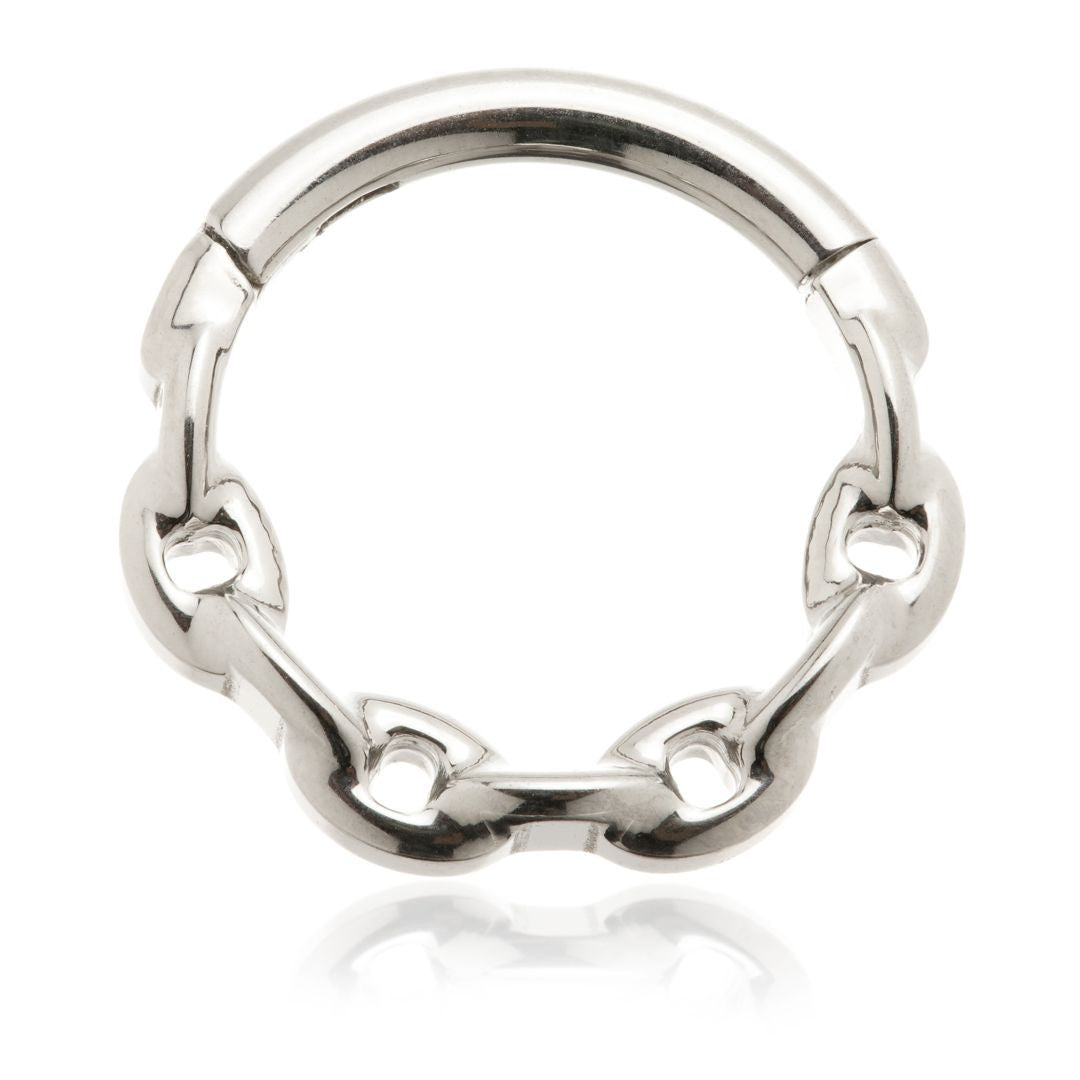 Titanium Chain Link Hinged Ring