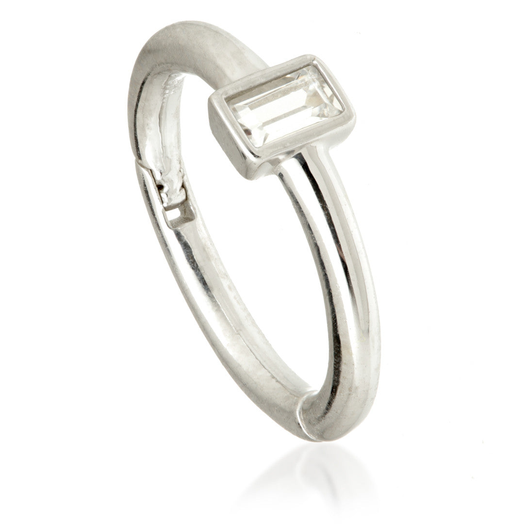 TL - Gold Jewelled Rectangular Cut Hinge Ring