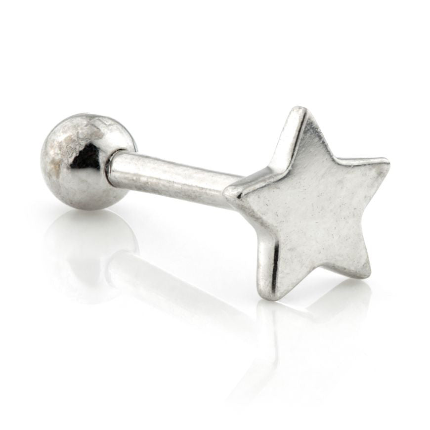 Star Disk 9 Carat Solid Gold Cartilage Barbell Earring