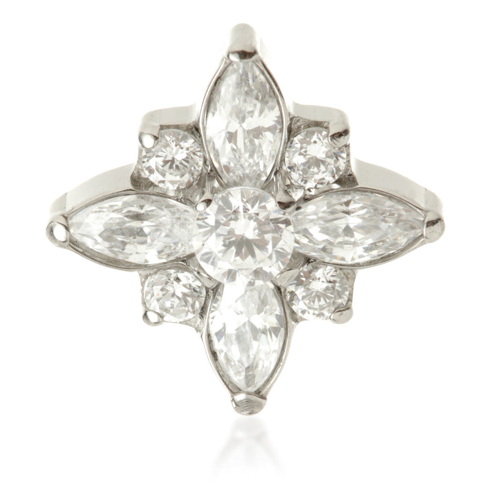 Ti Internal Jewelled Monogram Flower Attachment (1.2mm)