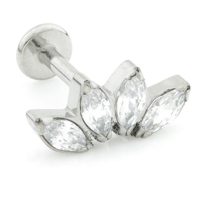 Internal Ti Micro Labret with Marquise Gem Cluster Attachment (1.2mm)