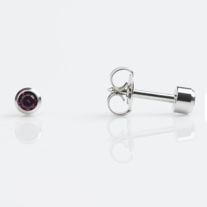 Studex Regular Stainless Amethyst (February) Bezel Studs - Pack of 12