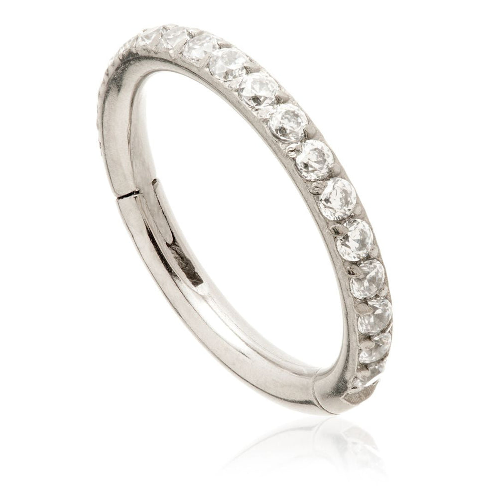 Niobium Pave Gems Hinged Ring
