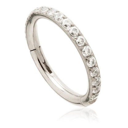 Niobium Pave Gems Hinged Ring