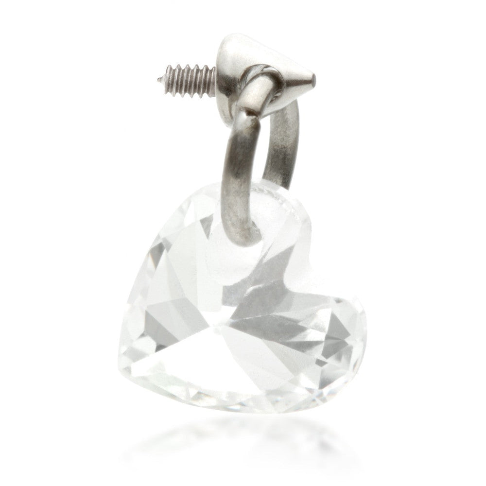 Ti Internal Attachment with Heart Shaped Gem Charm