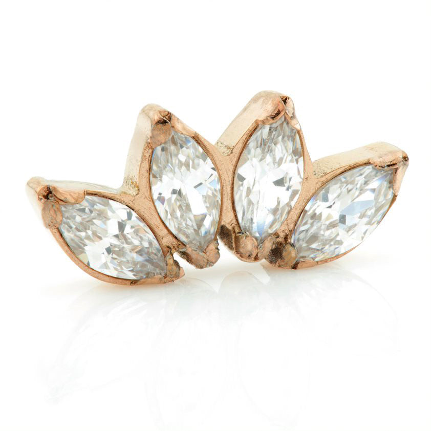 Internal Rose Gold Ti Marquise Gem Cluster