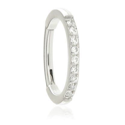 Titanium Rook Oval Side Gem Rook Hinged Ring