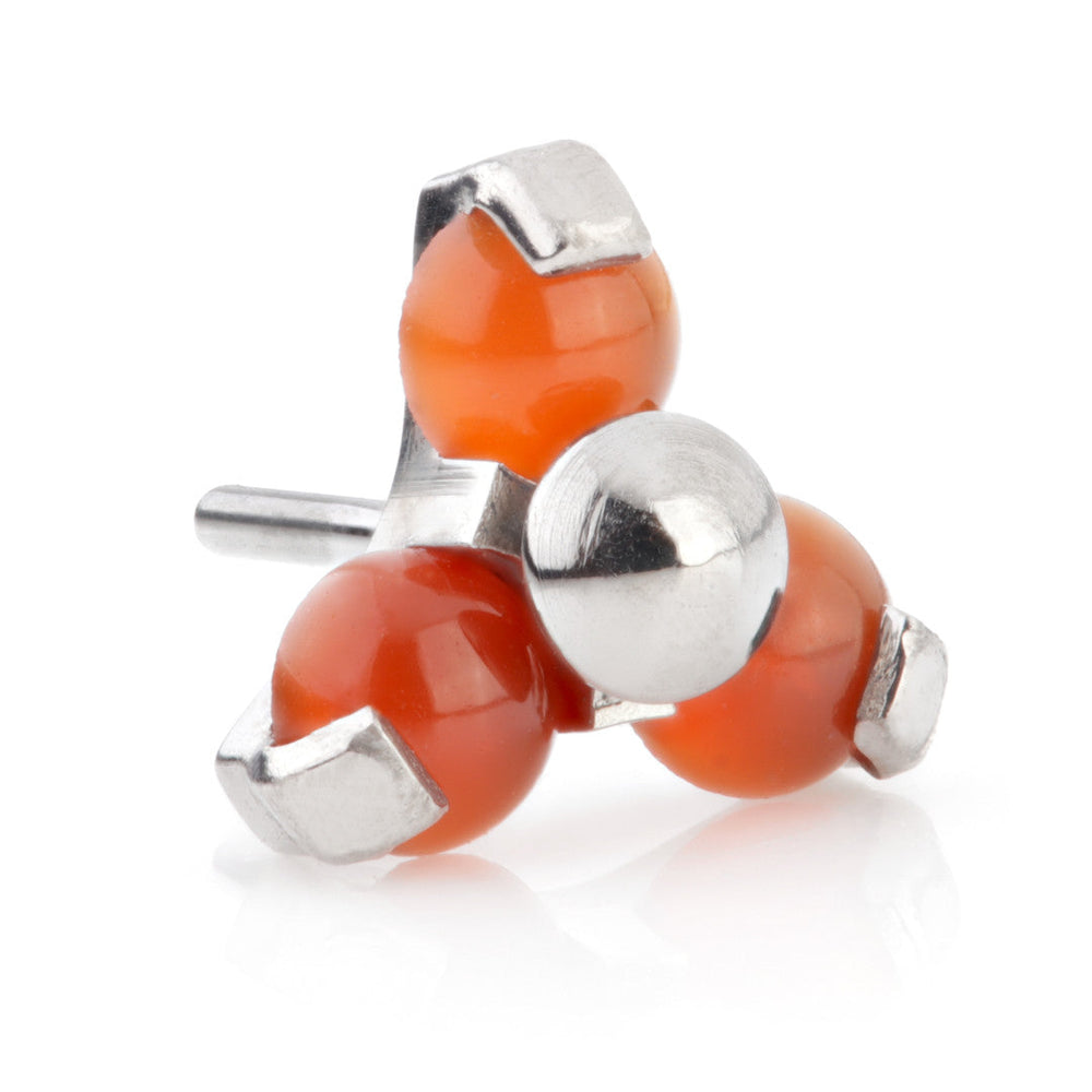Ti Threadless Red Agate Trinity Stone Attachment