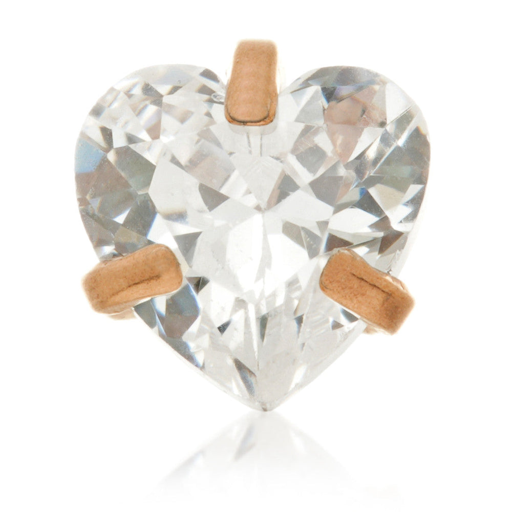Rose Gold Ti Internal Gem Heart Attachment