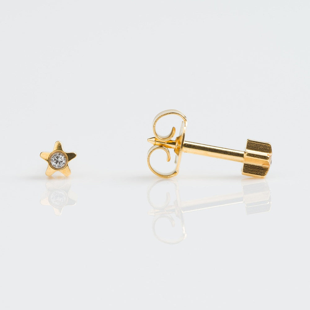 Studex Regular Gold Plated Crystal Star Studs - Pack of 12