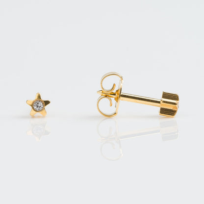 Studex Regular Gold Plated Crystal Star Studs - Pack of 12