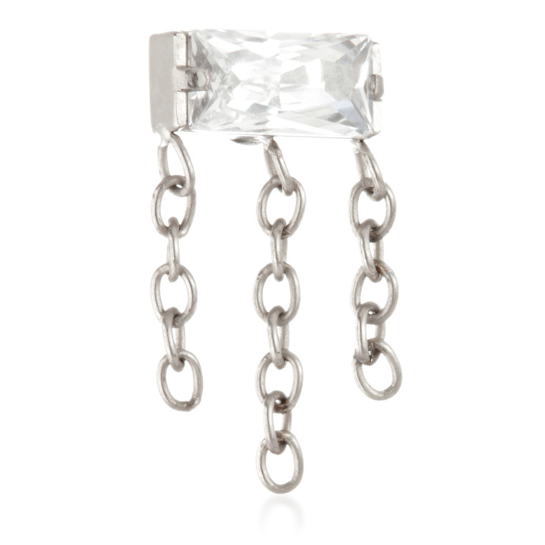 Ti Internal Baguette Gem Triple Hanging Chains Attachment