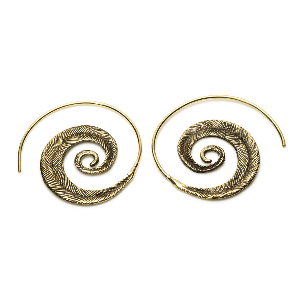 1x Brass Feather Spiral