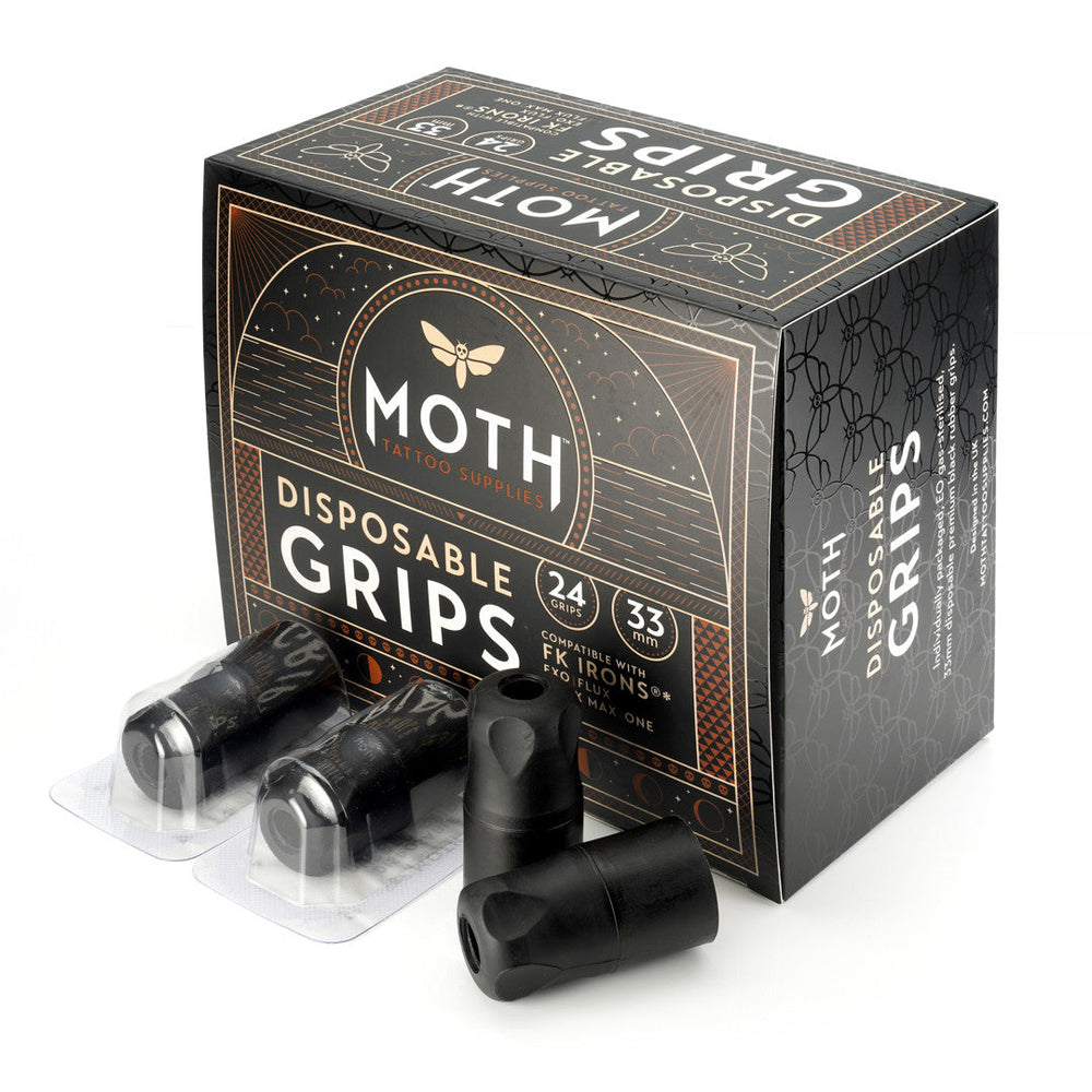 Moth Sterile Disposable Machine Grips (Box of 24) - FK Irons