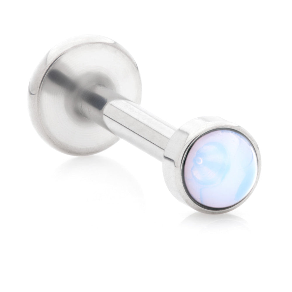 Ti Internal Labret with Opalite Stone Bezel Attachment