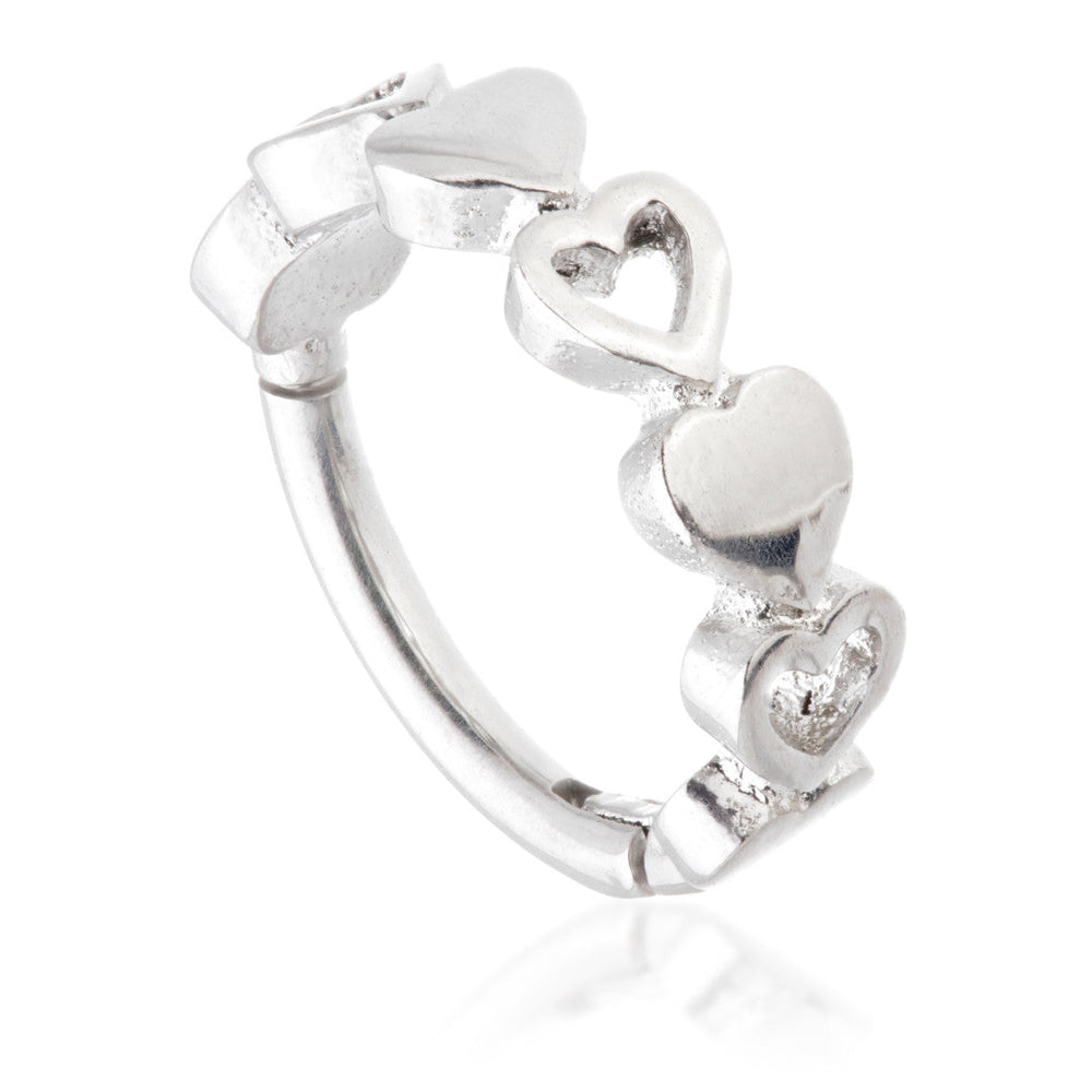 Steel Multi Heart Hinged Ring