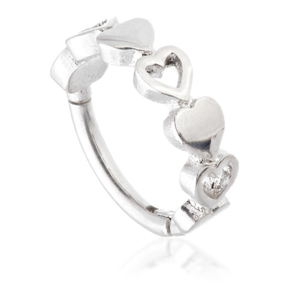 Steel Multi Heart Hinged Ring