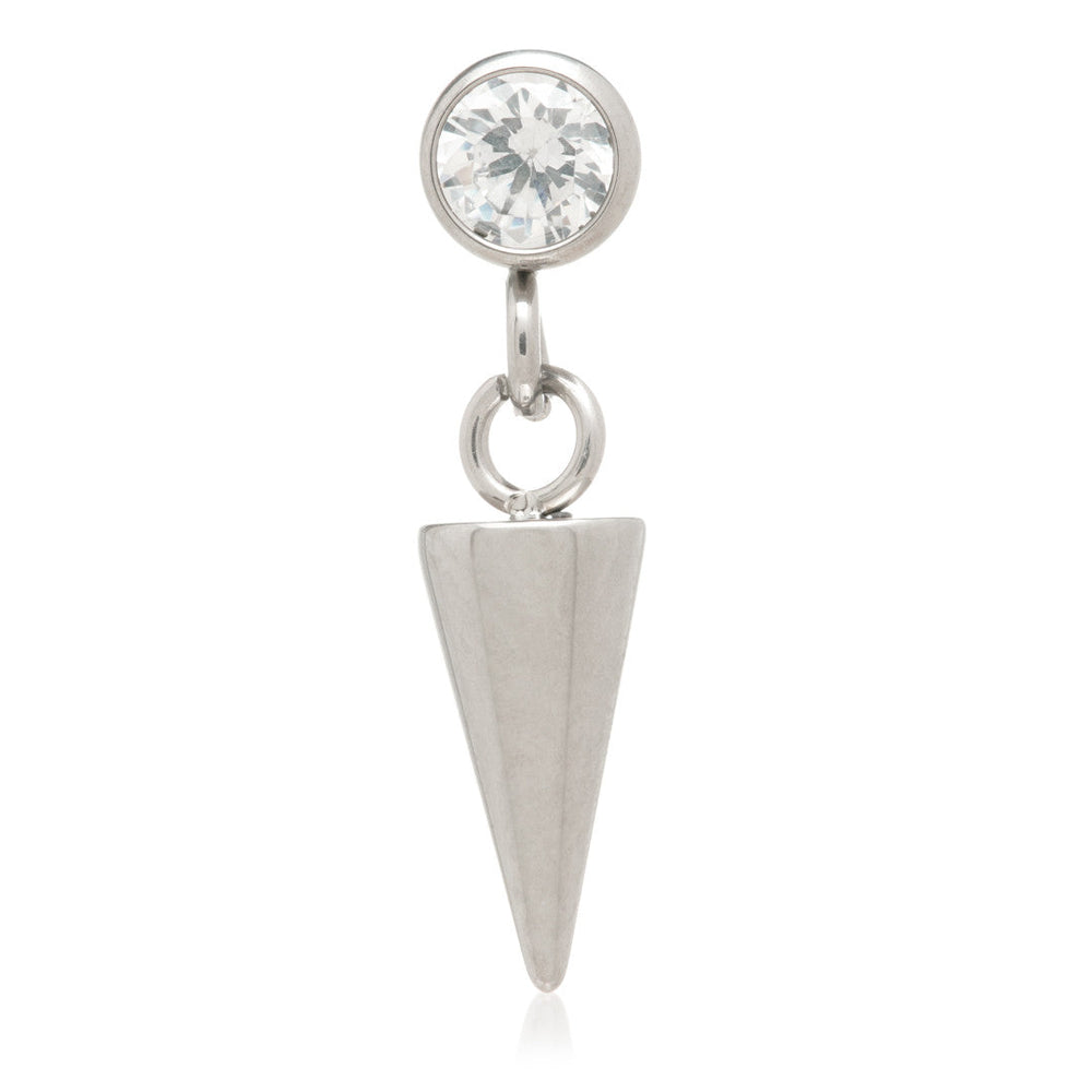 Titanium Internal Gem with Dangling Spike Attachment