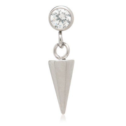 Titanium Internal Gem with Dangling Spike Attachment
