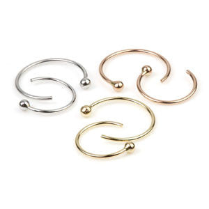14ct Gold Open Nose Ring - 0.6mm
