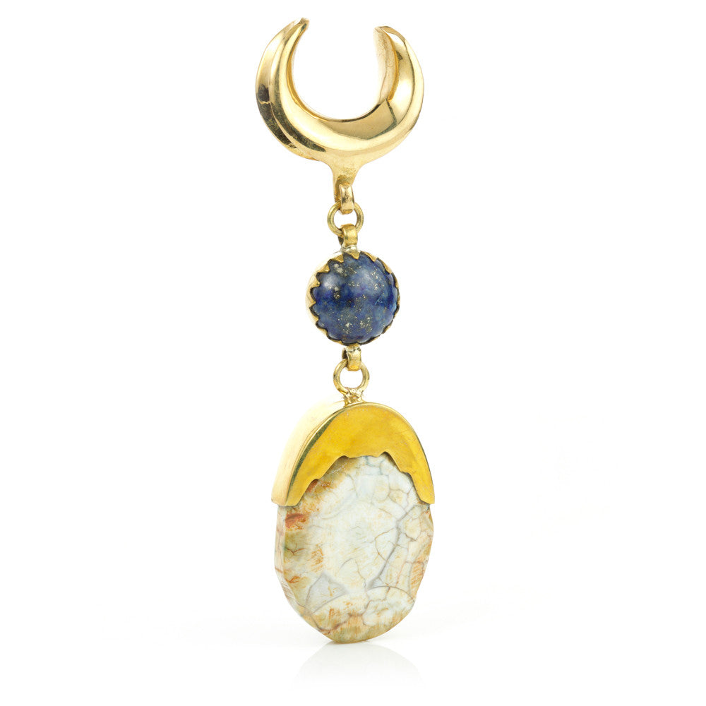 1x Agate and Lapis Saddle Plug