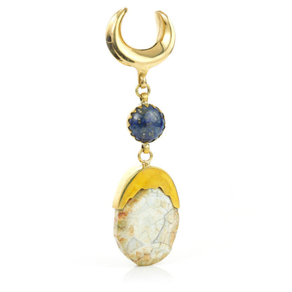 1x Agate and Lapis Saddle Plug